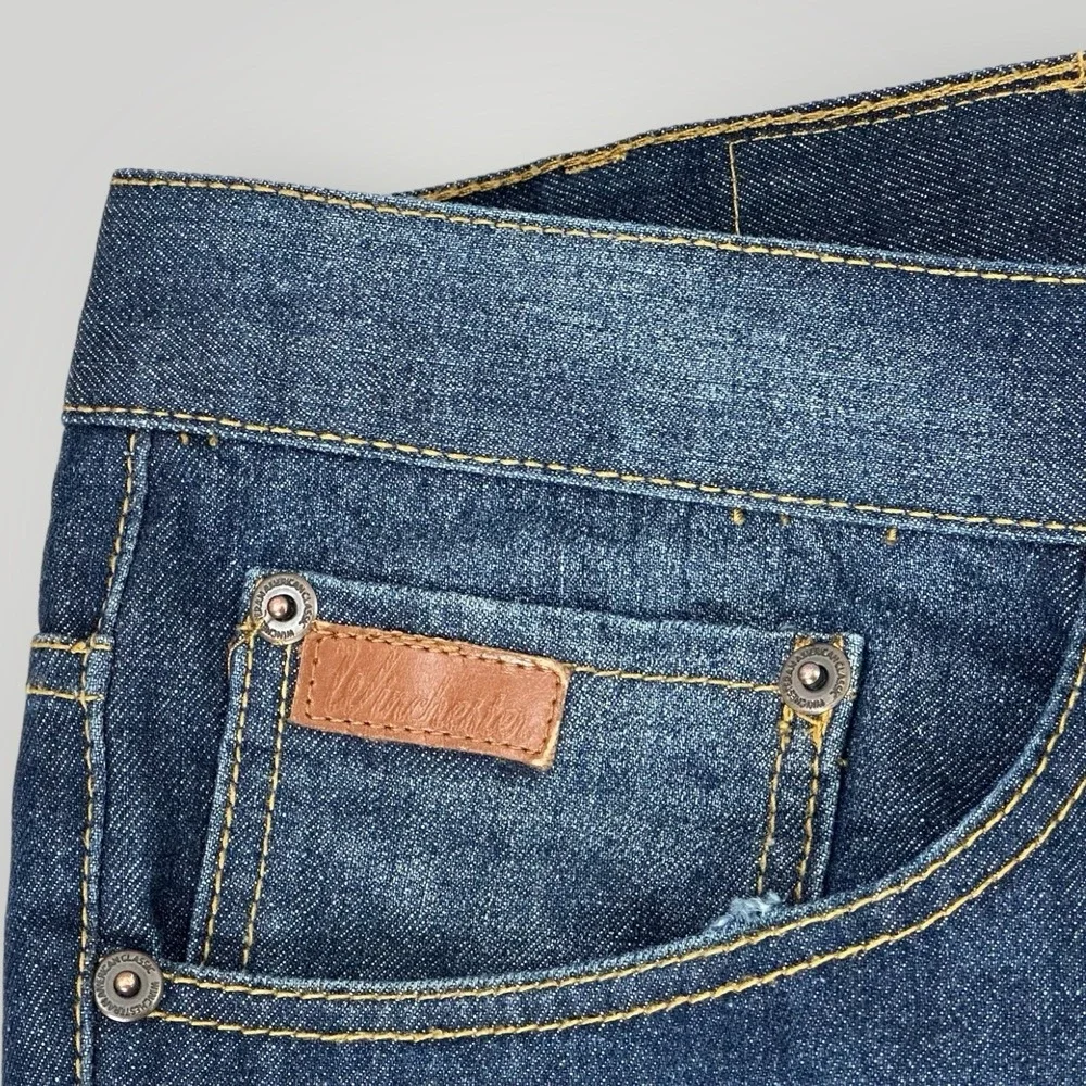 Winchester Jeans Mens 52x34 Distressed Rip Repair Grudge Acid Wash Grudge Denim